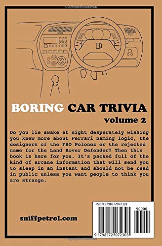 Boring Car Trivia Volume 2 by Sniff Petrol