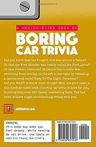 A Medium-Sized Book of Boring Car Trivia by Sniff Petrol